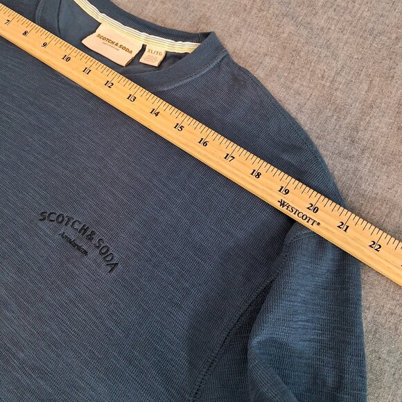 Scotch & Soda Long Sleeve Shirt Blue Amsterdam Logo - Picture 6 of 9